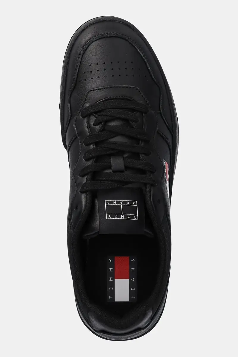 sneakers in pelle TJM CUPSOLE LEATHER ESS colore nero EM0EM01443 miniatura 4