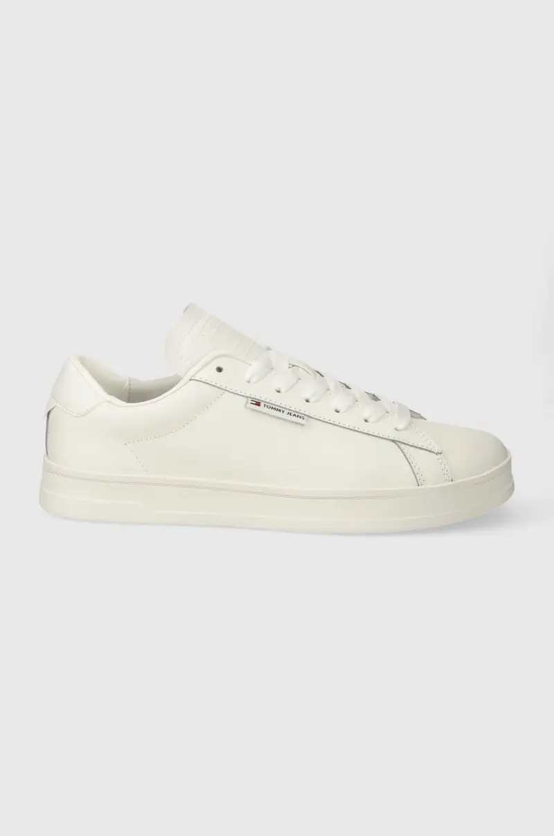 sneakers in pelle TJM LEATHER LOW CUPSOLE colore bianco EM0EM01374