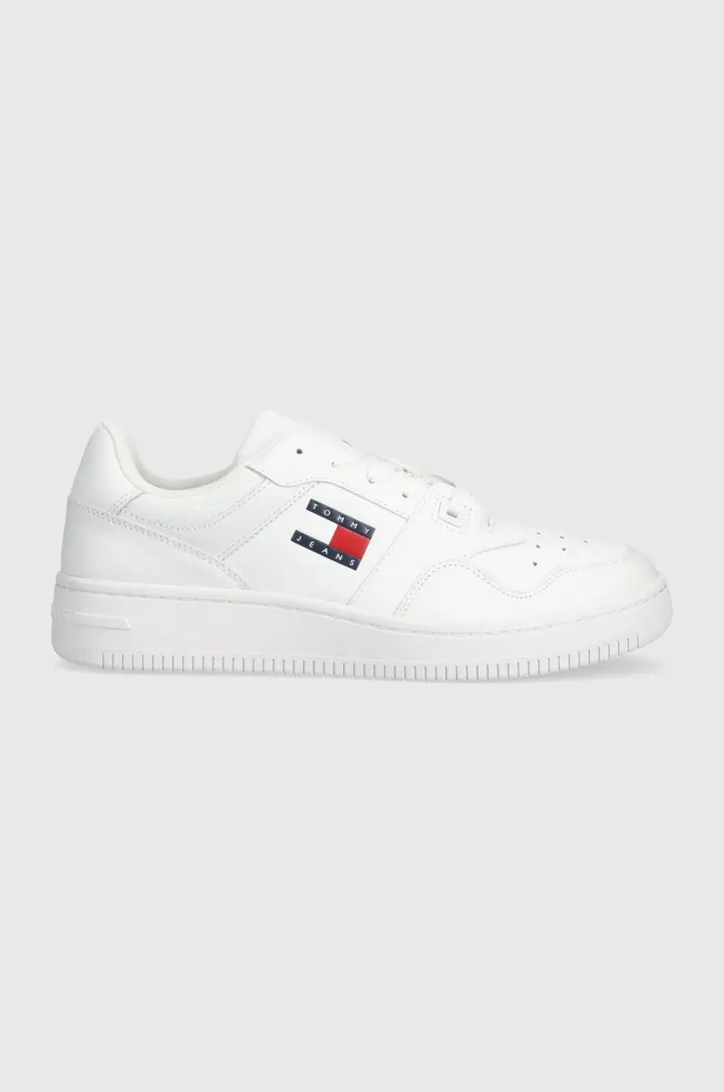 sneakers in pelle TJM RETRO BASKET ESS colore bianco EM0EM01395