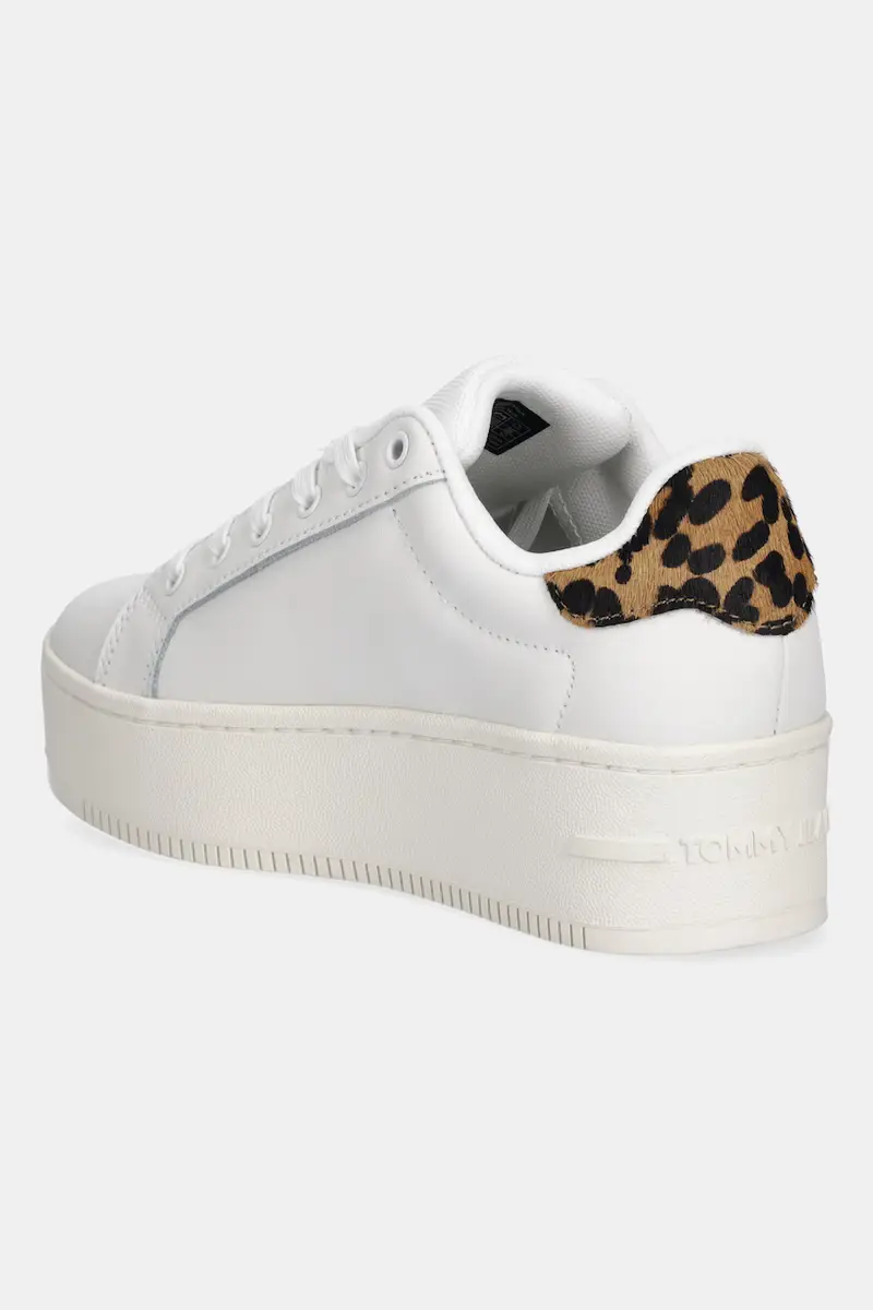 sneakers in pelle TJW FLATFORM LEOPARD SNEAKER donna colore bianco EN0EN02930 miniatura 3