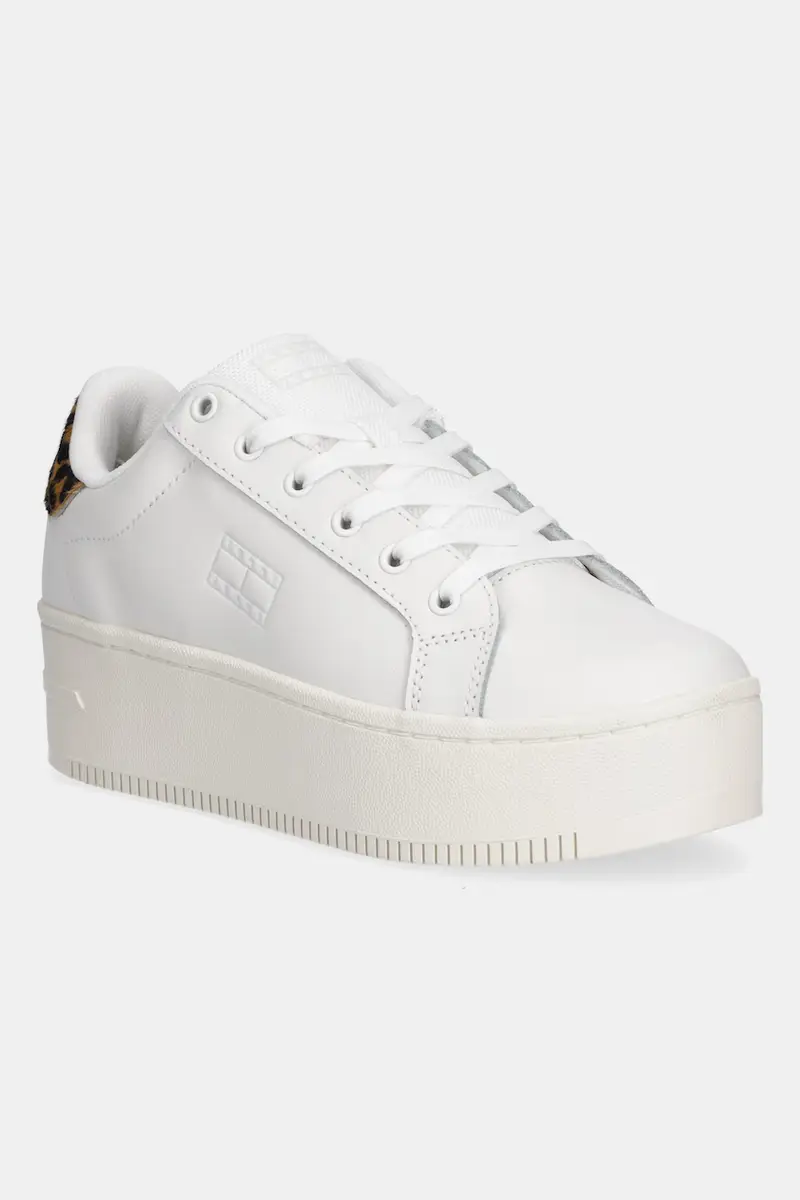 sneakers in pelle TJW FLATFORM LEOPARD SNEAKER donna colore bianco EN0EN02930