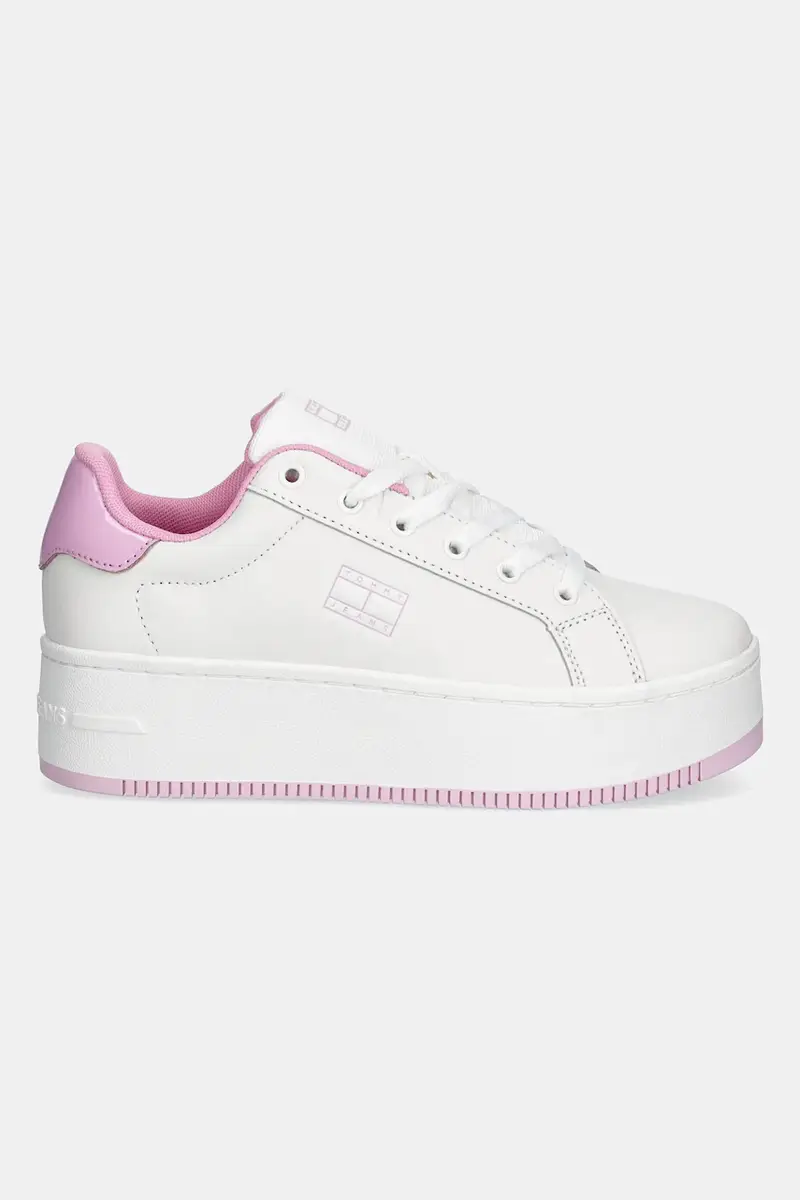 sneakers in pelle TJW FLATFORM PATENT SNEAKER donna colore bianco EN0EN02864 miniatura 2