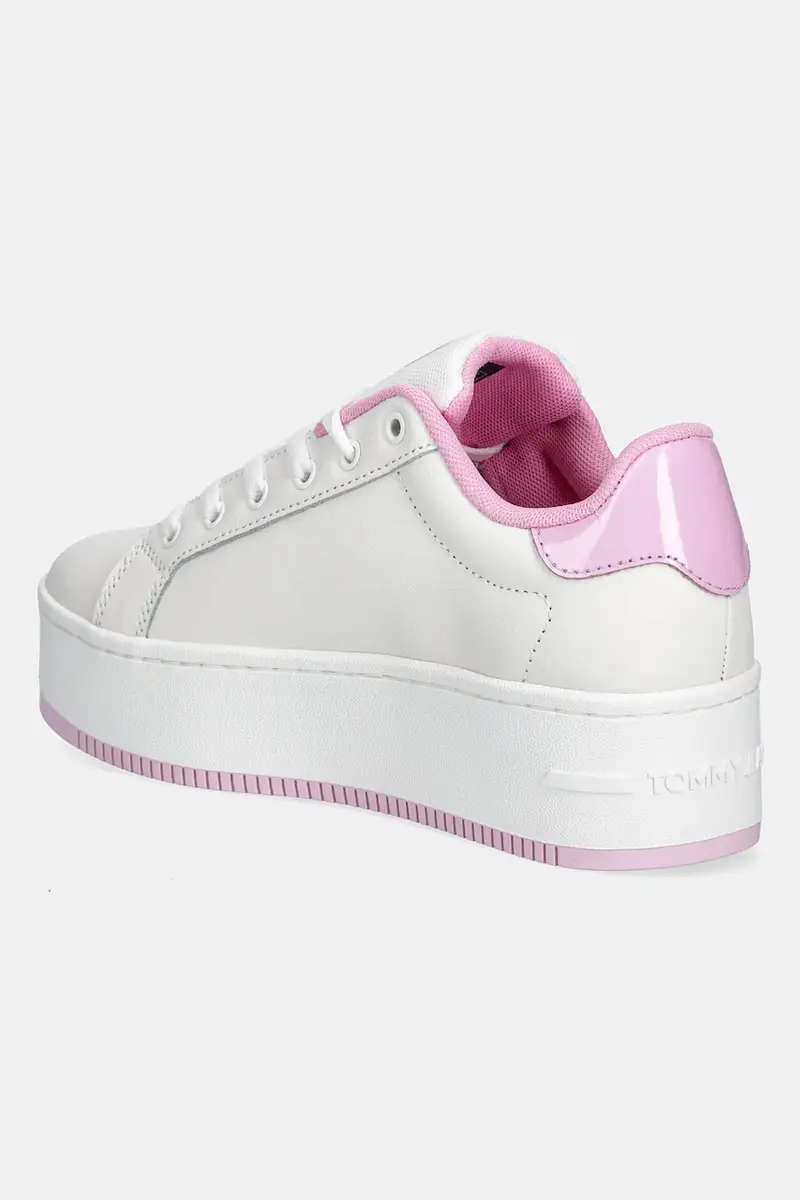 sneakers in pelle TJW FLATFORM PATENT SNEAKER donna colore bianco EN0EN02864 miniatura 3