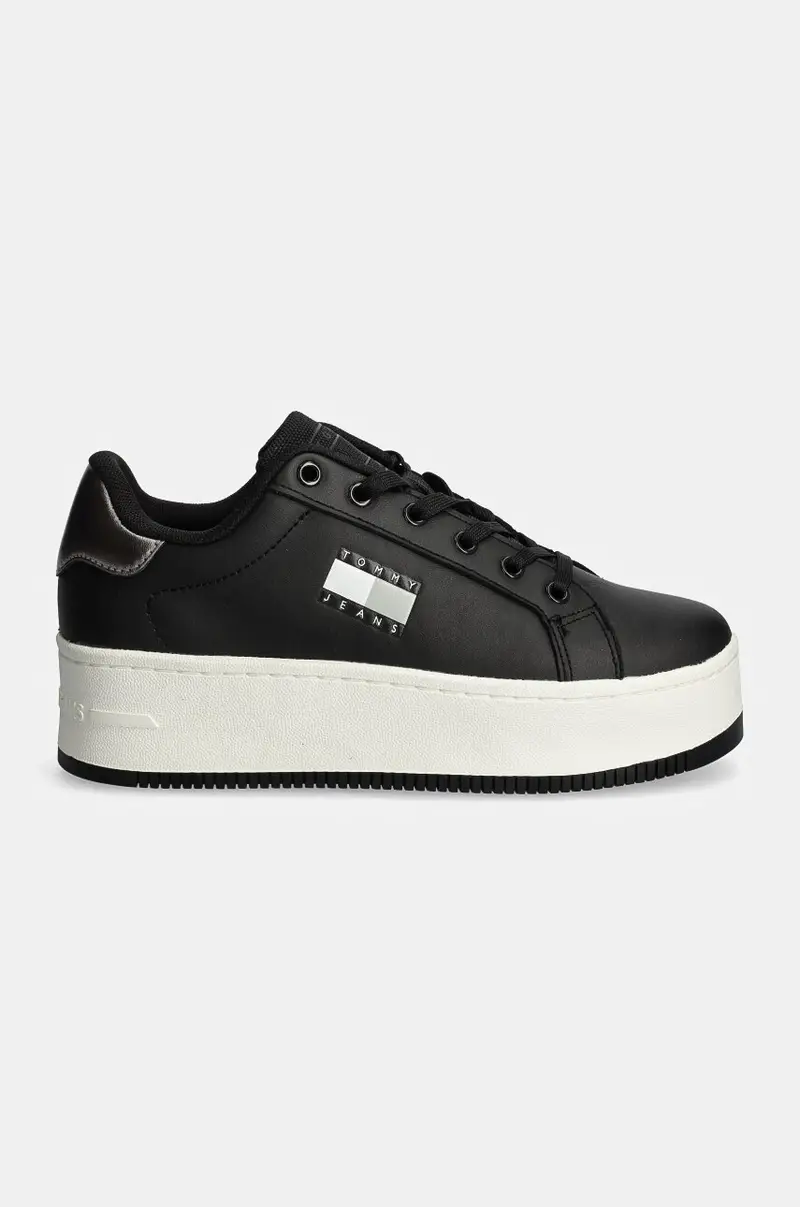 sneakers in pelle TJW FLATFORM SNEAKER METALLIC Nero miniatura 2
