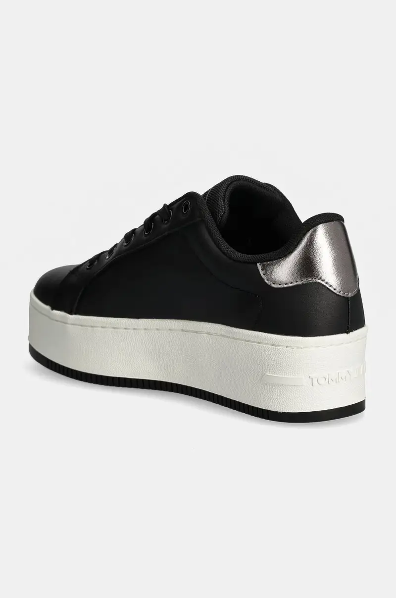 sneakers in pelle TJW FLATFORM SNEAKER METALLIC Nero miniatura 3