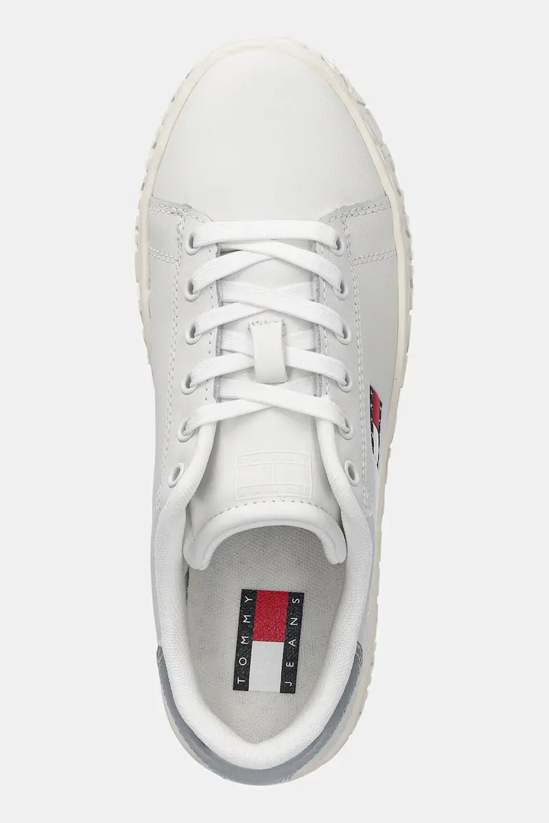 sneakers in pelle TJW LOGO SNEAKER ESS colore bianco EN0EN02703 miniatura 4