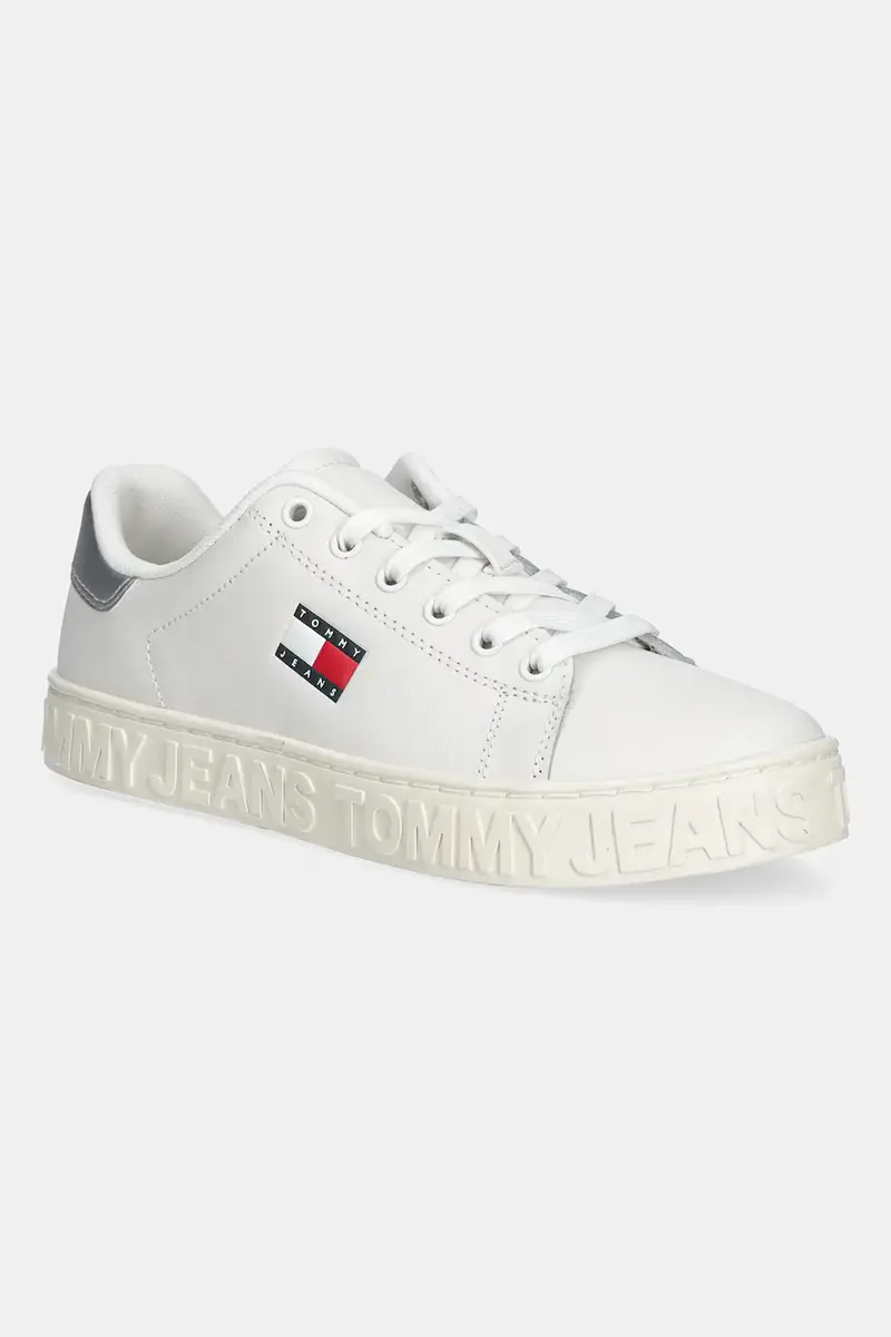sneakers in pelle TJW LOGO SNEAKER ESS colore bianco EN0EN02703