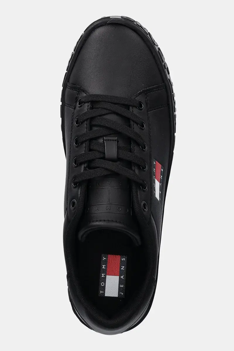 sneakers in pelle TJW LOGO SNEAKER ESS colore nero EN0EN02703 miniatura 4