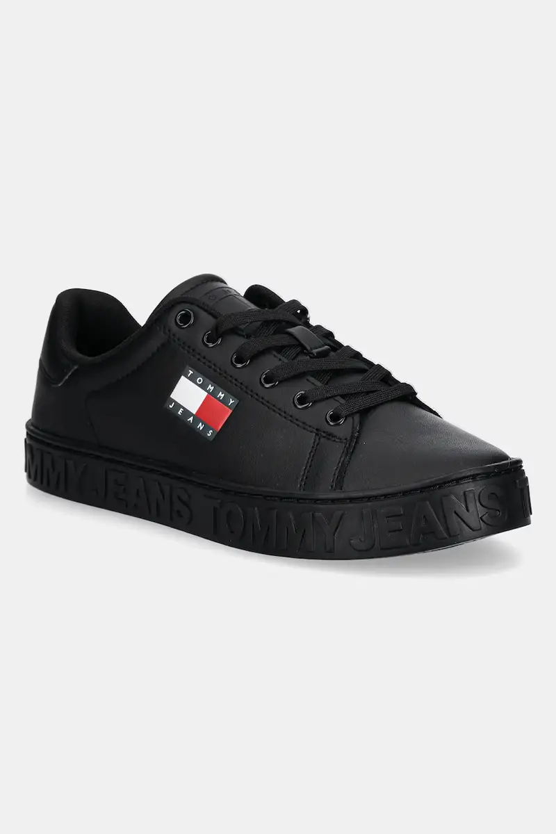 sneakers in pelle TJW LOGO SNEAKER ESS colore nero EN0EN02703