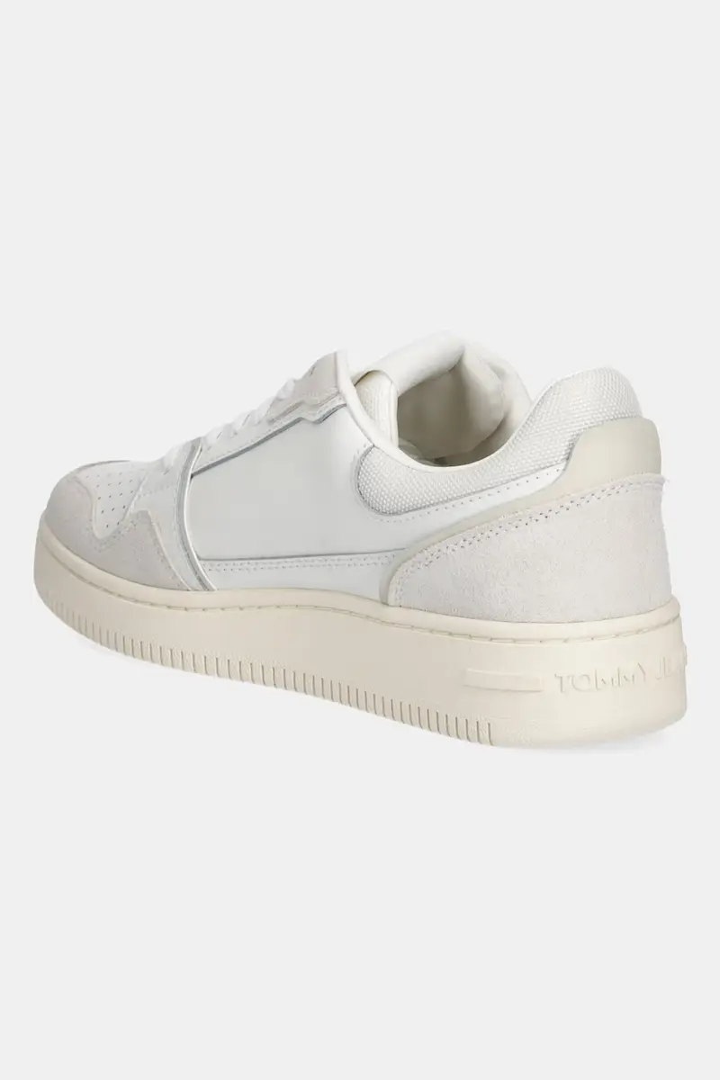 sneakers in pelle TJW RETRO BASKET SNEAKER donna colore beige EN0EN02818 Bianco miniatura 3