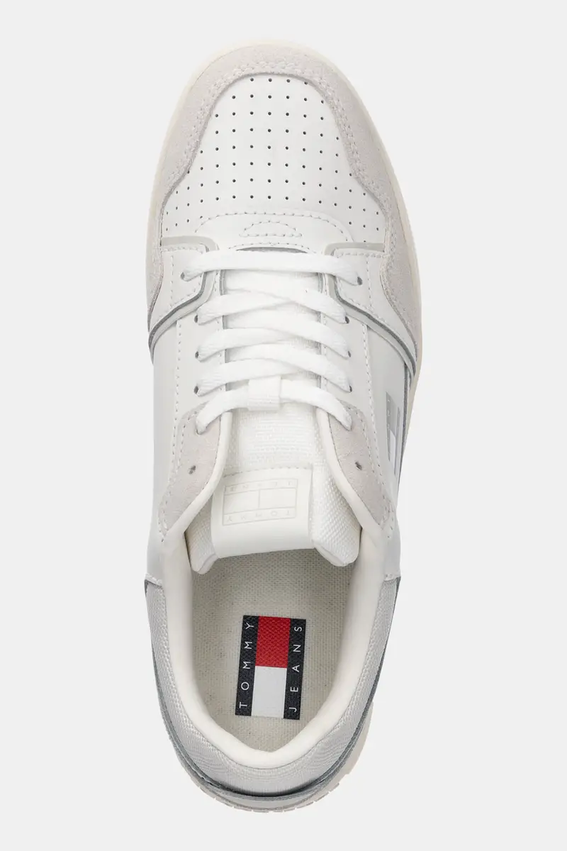 sneakers in pelle TJW RETRO BASKET SNEAKER donna colore beige EN0EN02818 Bianco miniatura 4