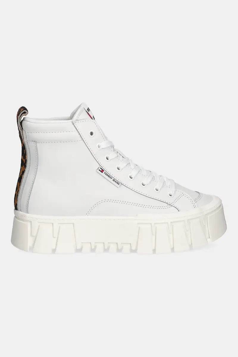 sneakers in pelle TJW VULC FLATFORM LEOPARD donna colore beige EN0EN02858 Bianco miniatura 2