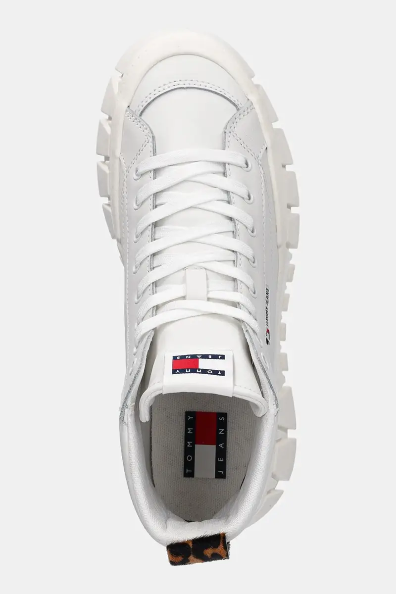 sneakers in pelle TJW VULC FLATFORM LEOPARD donna colore beige EN0EN02858 Bianco miniatura 4