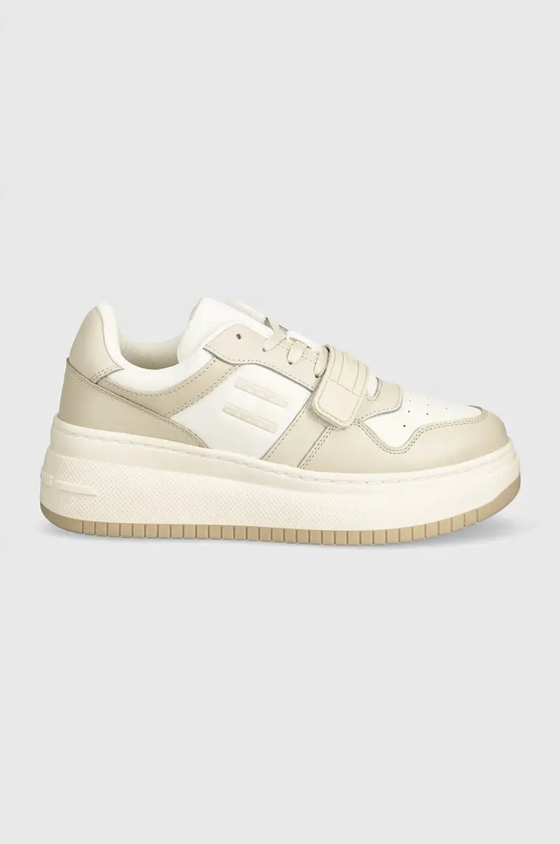 sneakers TJW RETRO BASKET FLATFORM VELCRO colore beige EN0EN02573 miniatura 2