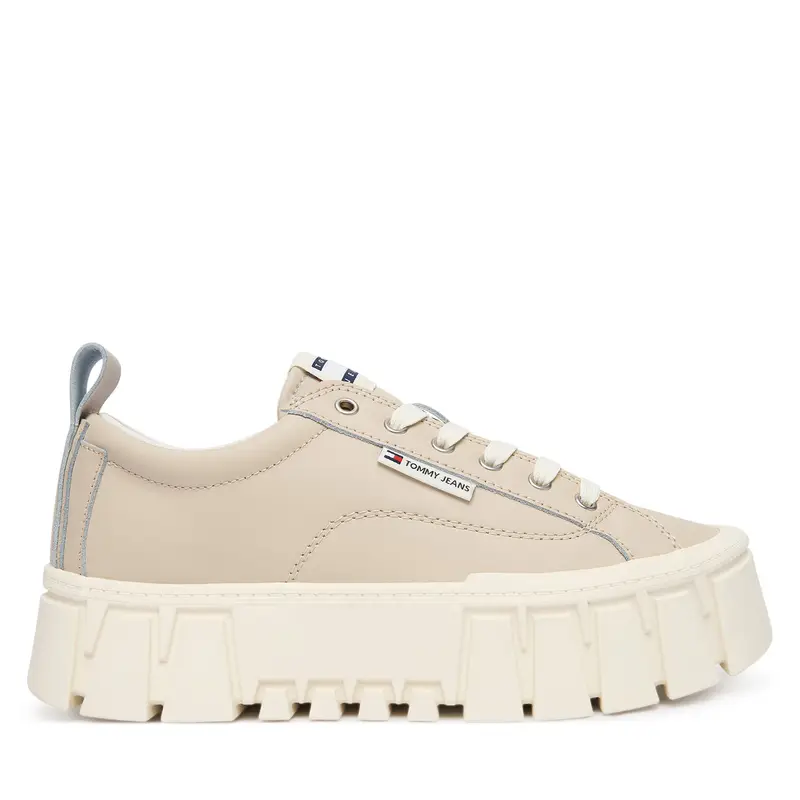 Sneakers Tommy Jeans Tjw Vulc Flatform Leather EN0EN03008 Beige