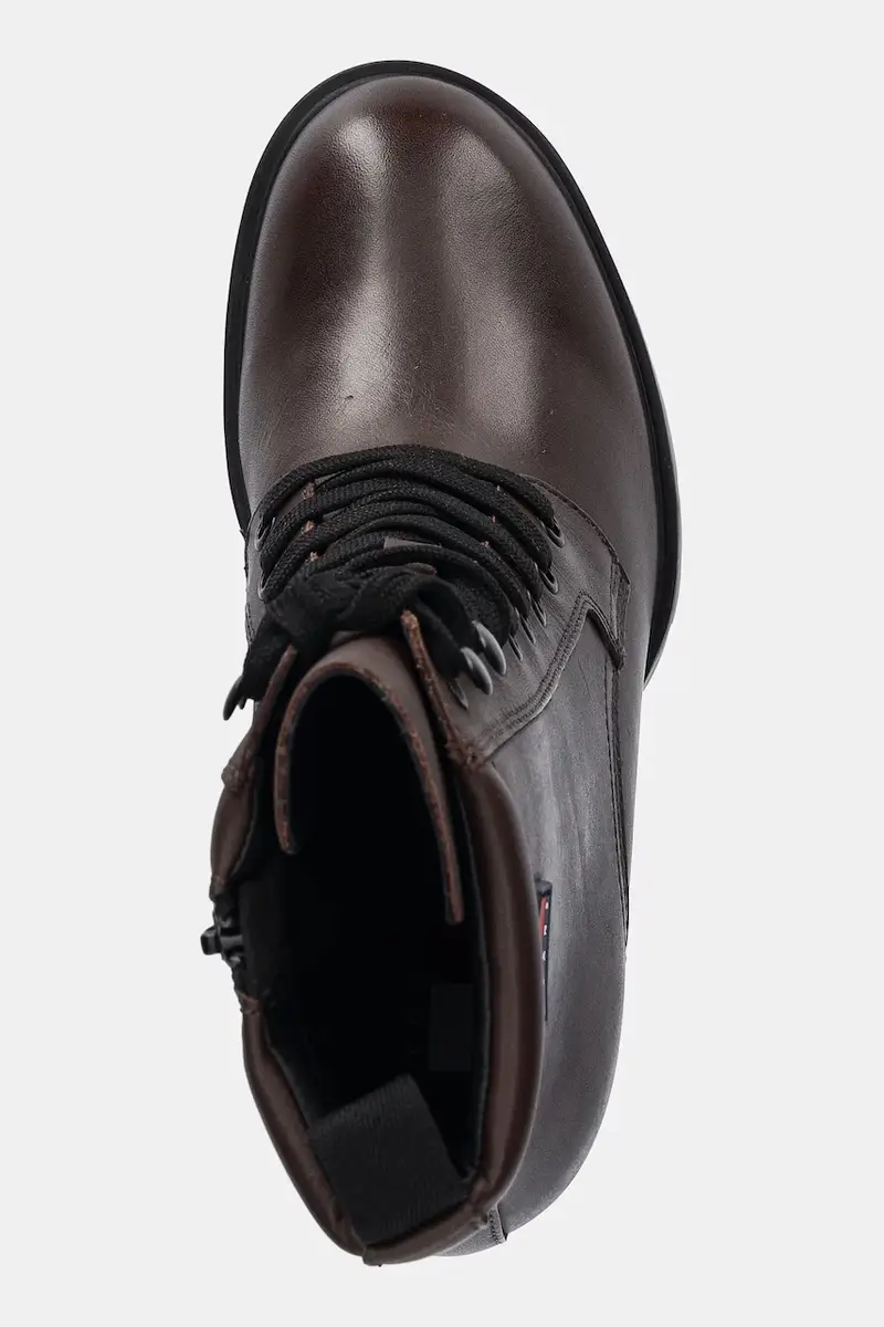 stivaletti alla caviglia in pelle TJW HEEL LACE UP BOOT donna colore marrone EN0EN02832 miniatura 4