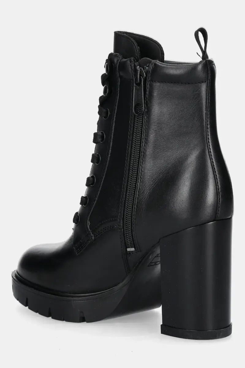 stivaletti alla caviglia in pelle TJW HEEL LACE UP BOOT donna colore nero EN0EN02832 miniatura 3