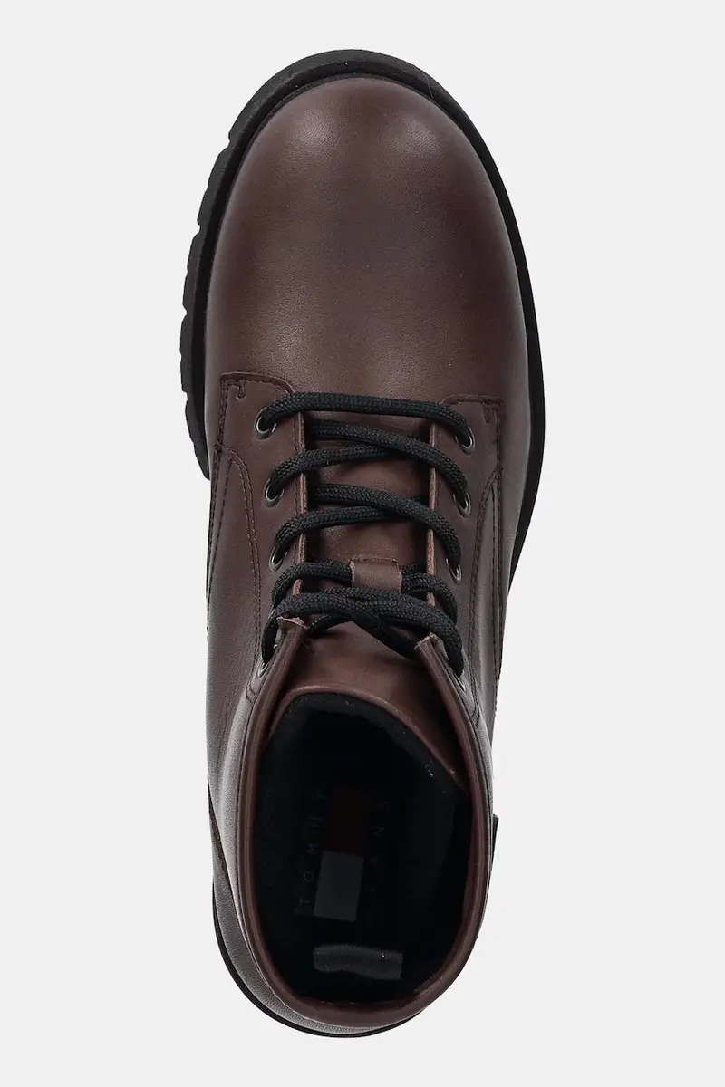 stivaletti alla caviglia in pelle TJW LACE UP LEATHER BOOT donna colore marrone EN0EN02824 miniatura 4