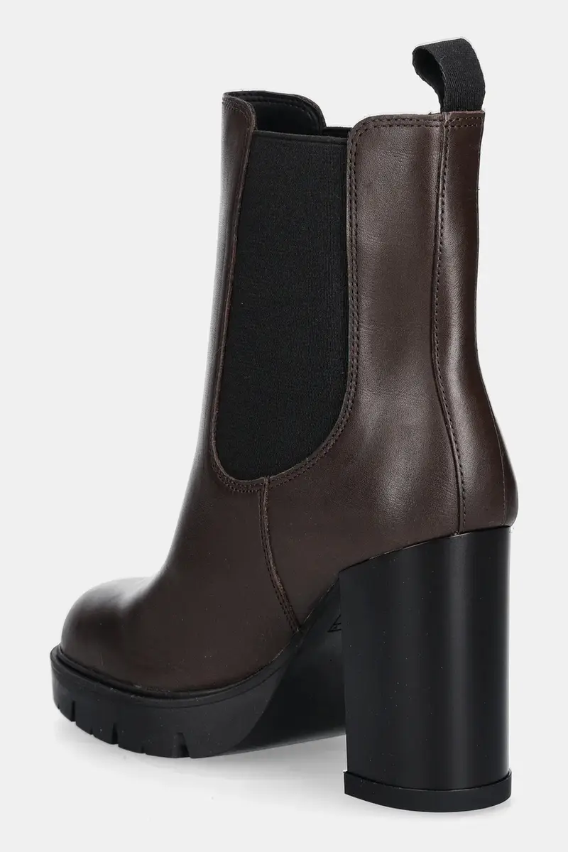 stivaletti alla caviglia in pelle TJW LEATHER HEEL BOOT donna colore marrone EN0EN02831 miniatura 3