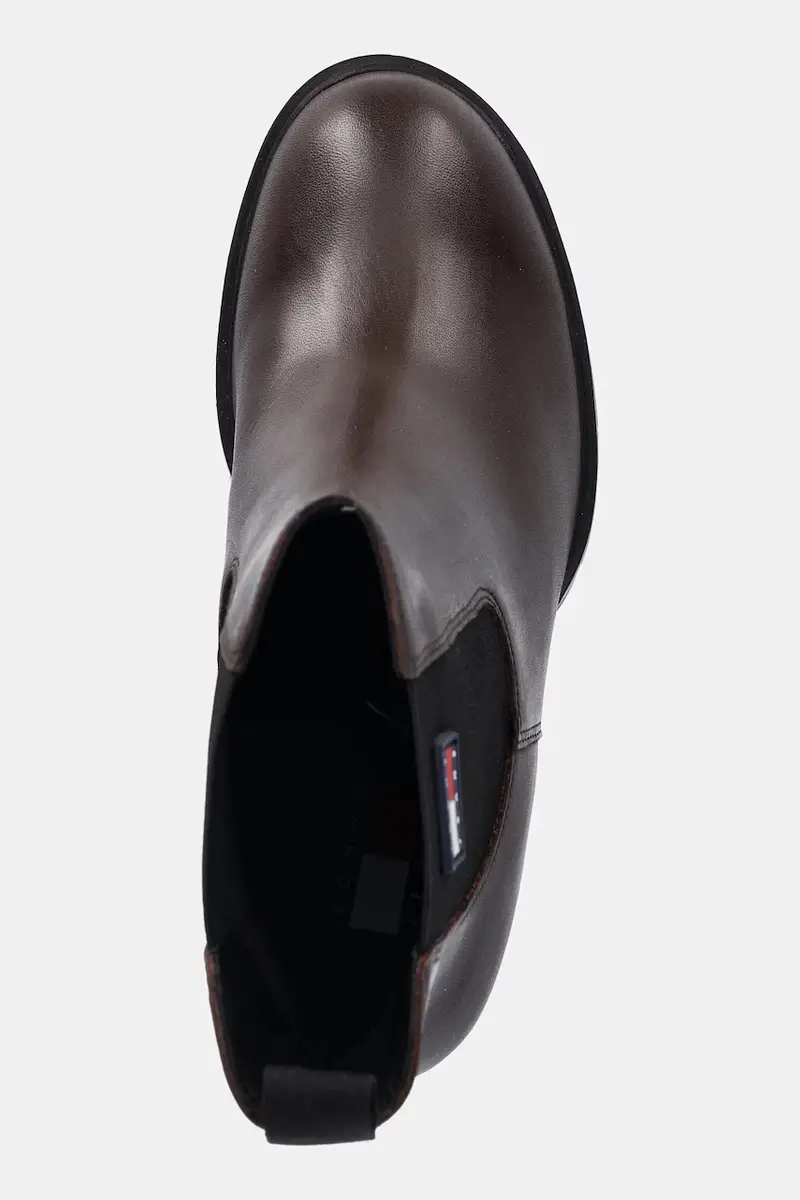 stivaletti alla caviglia in pelle TJW LEATHER HEEL BOOT donna colore marrone EN0EN02831 miniatura 4