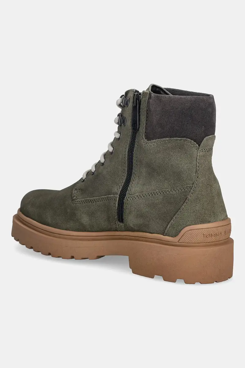 stivali alti in pelle TJM LACE UP BOOT SUEDE colore verde EM0EM01642 miniatura 3