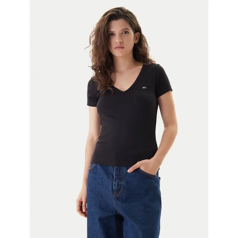 T-shirt Essential DW0DW17385 Nero Slim Fit