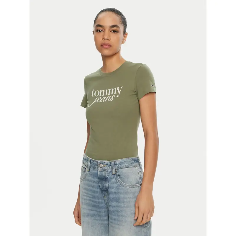 T-shirt Essential DW0DW19447 Verde Slim Fit