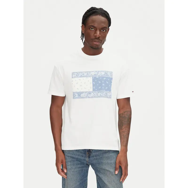 T-shirt Paisley Flag DM0DM20810 Écru Relaxed Fit Écru