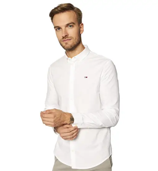 Tjm Slim Stretch - camicia maniche lunghe - uomo White
