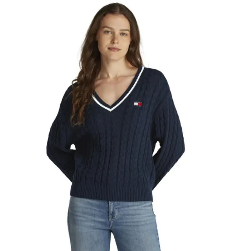 TJW Badge Cable - maglione - donna Blue