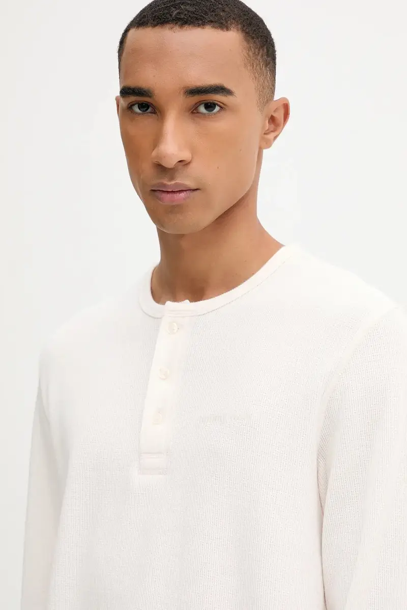 top a maniche lunghe in cotone colore beige DM0DM21812 miniatura 4