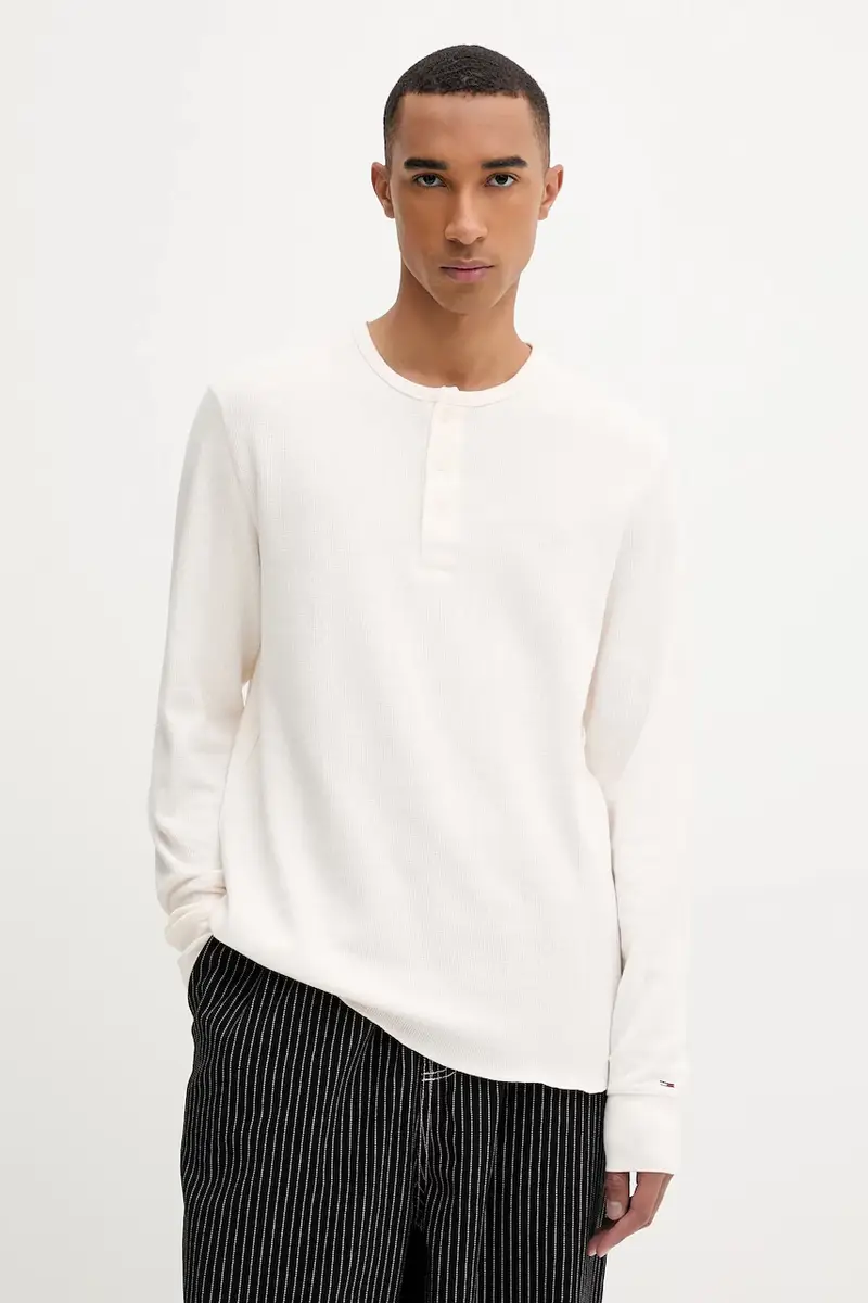 top a maniche lunghe in cotone colore beige DM0DM21812