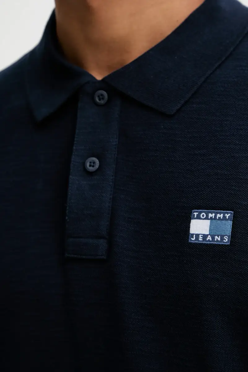 top a maniche lunghe in cotone colore blu navy con applicazione DM0DM22125 miniatura 5