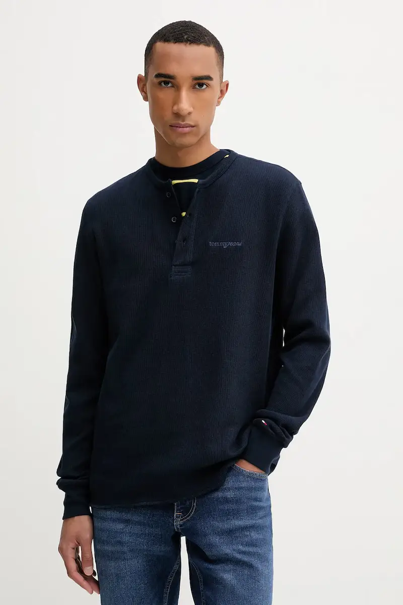 top a maniche lunghe in cotone colore blu navy DM0DM21812