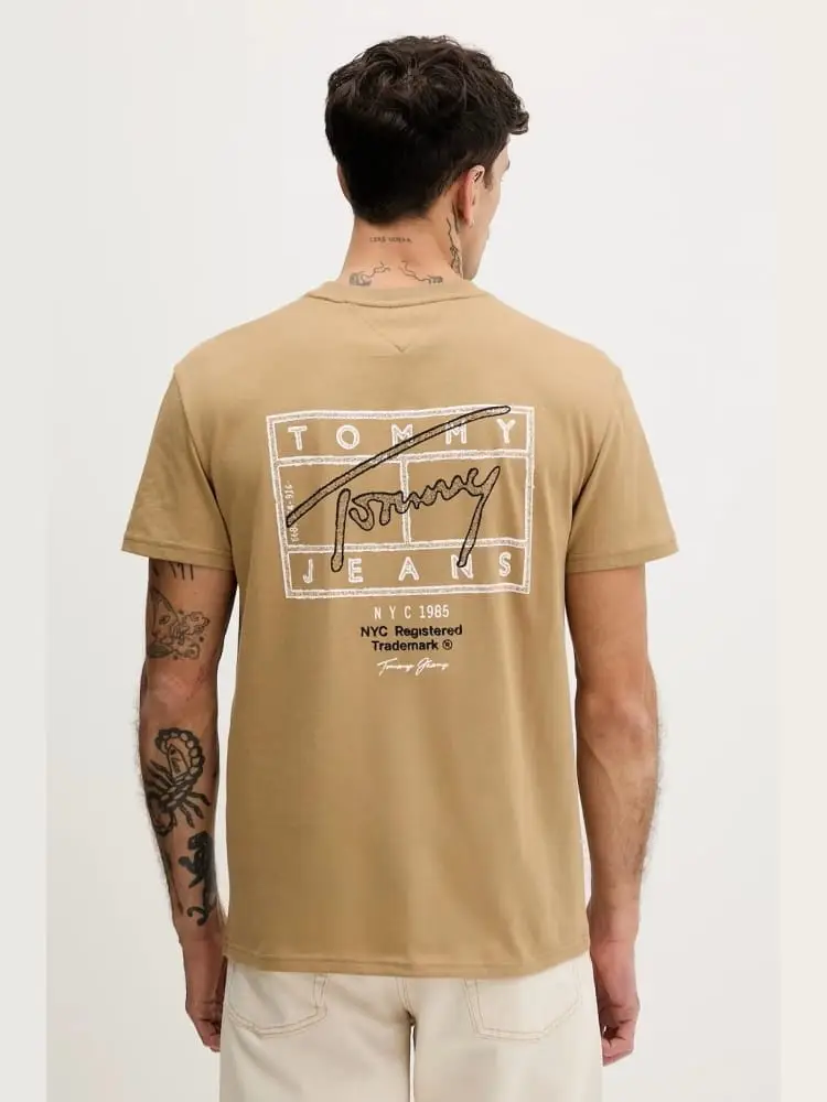 tshirt beige uomo maxi logo miniatura 2