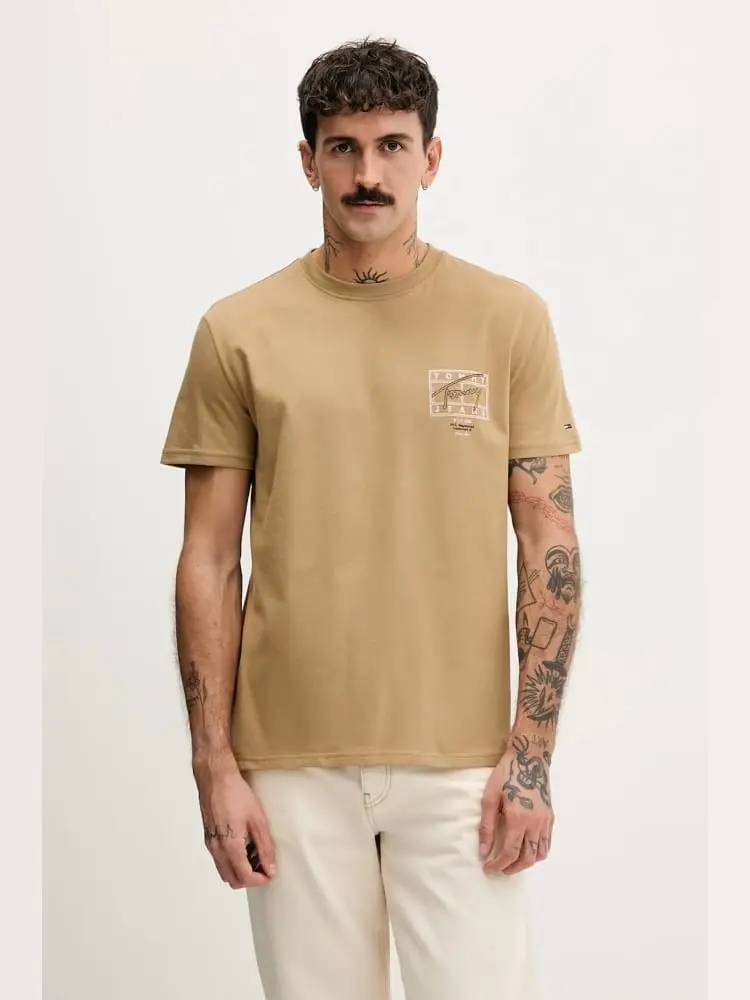 tshirt beige uomo maxi logo