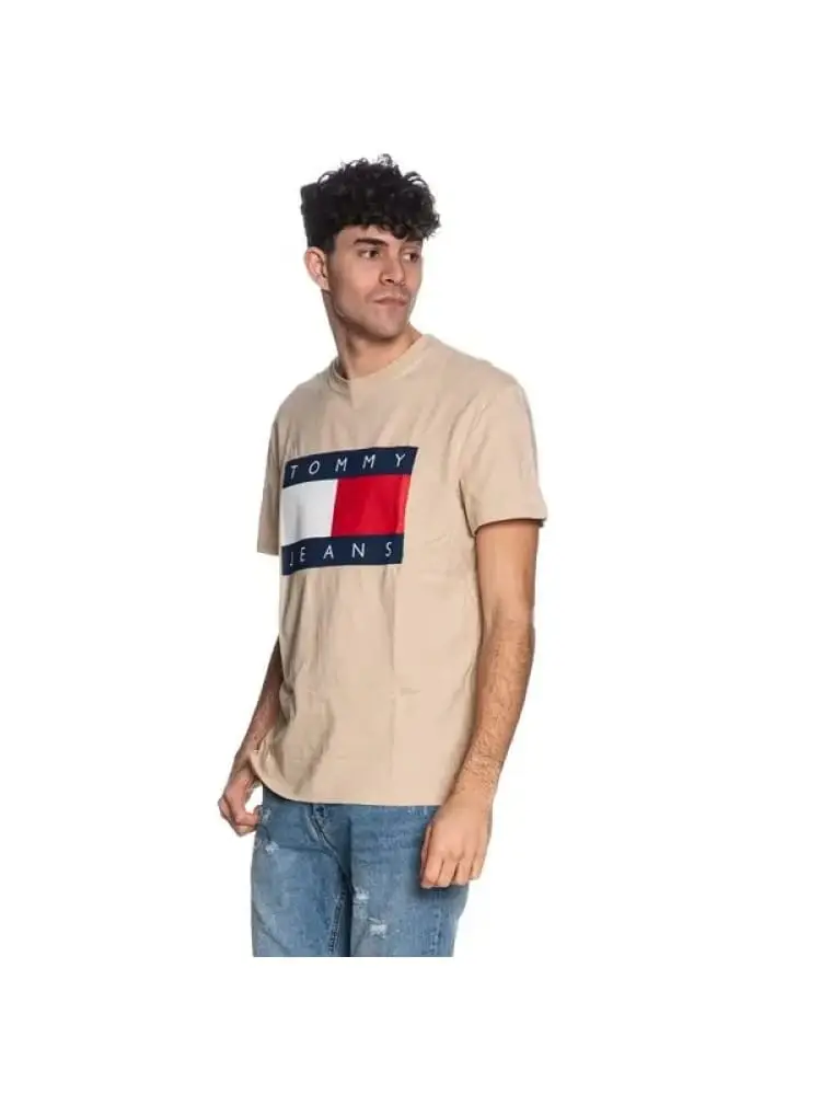 tshirt beige uomo maxi logo