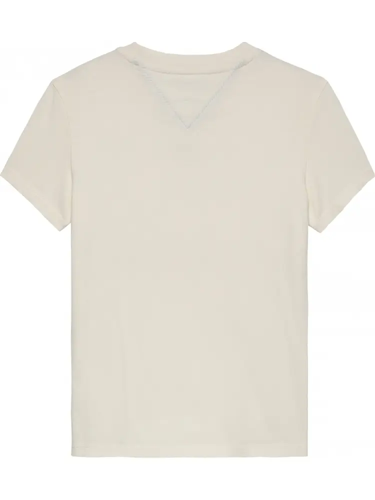 tshirt bianca donna in cotone logo lettering sul davanti miniatura 2