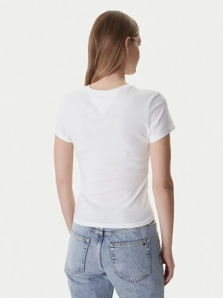 tshirt bianca donna logo sul davanti miniatura 2