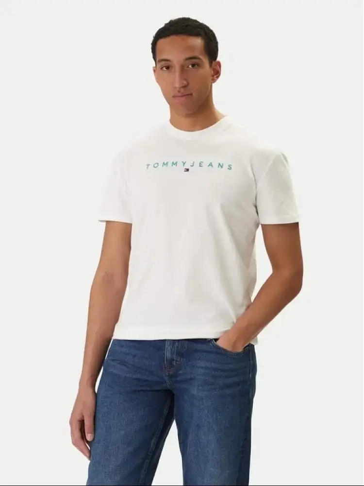 tshirt bianca uomo logo a contrasto