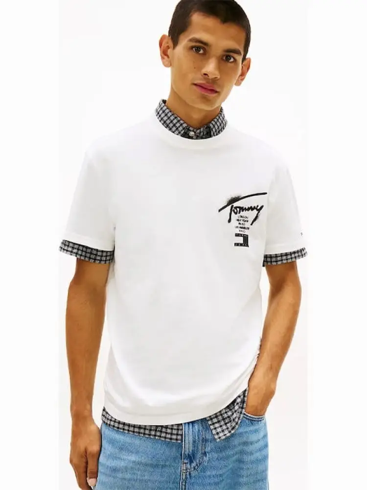 tshirt bianca uomo maxi logo