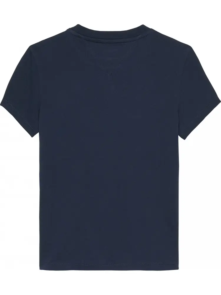 tshirt blu navy donna in cotone logo lettering sul davanti miniatura 2