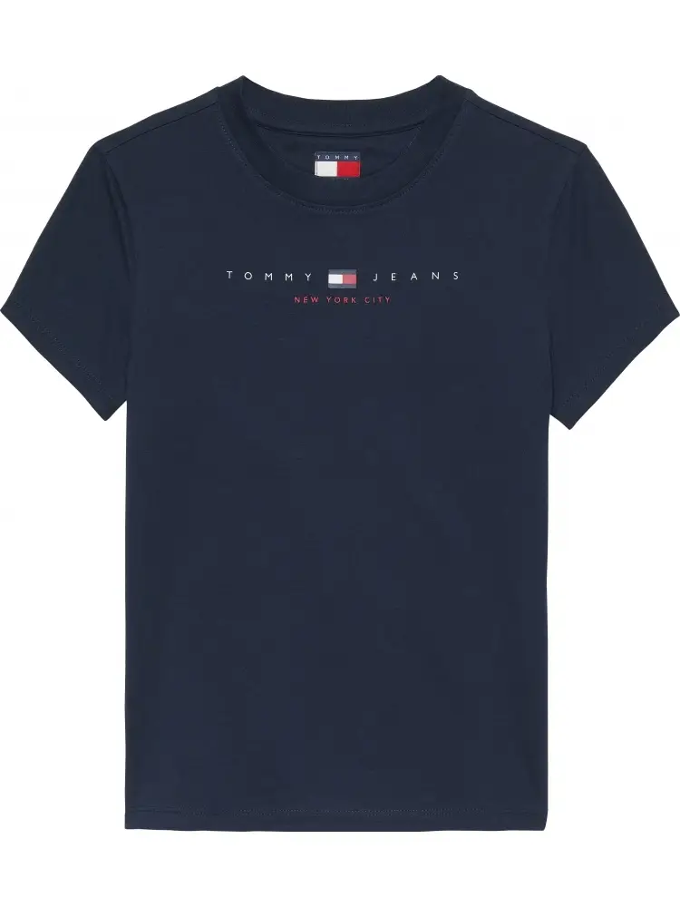 tshirt blu navy donna in cotone logo lettering sul davanti