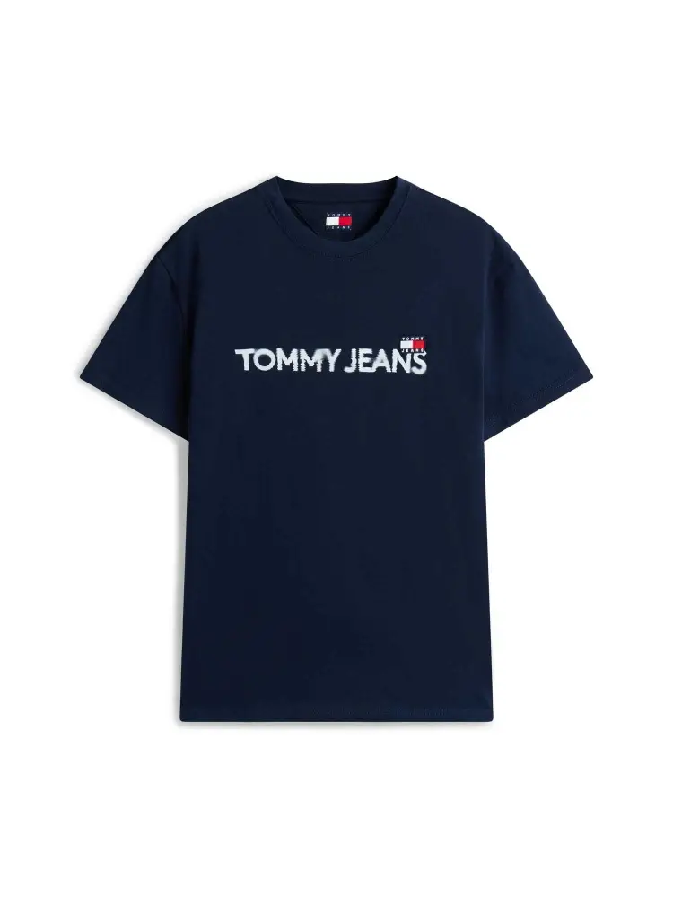 tshirt blu navy uomo in cotone maxi logo sul davanti
