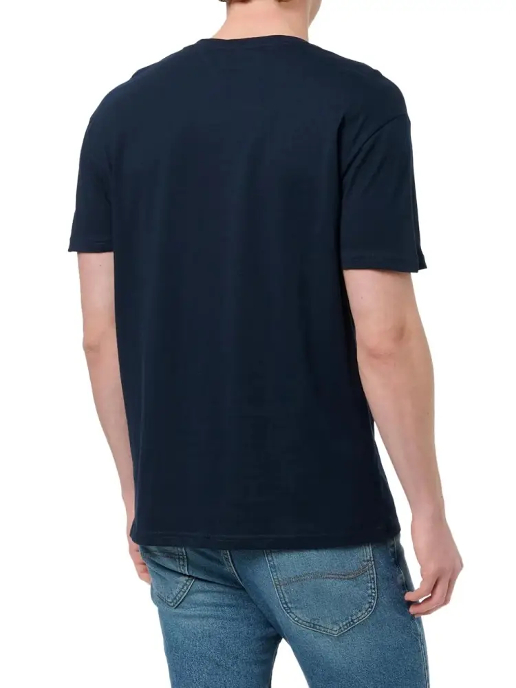 tshirt blu navy uomo in cotone maxi logo sul davanti miniatura 2