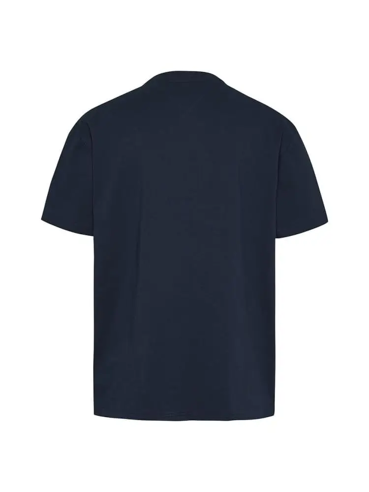 tshirt blu navy uomo logo lettering miniatura 2