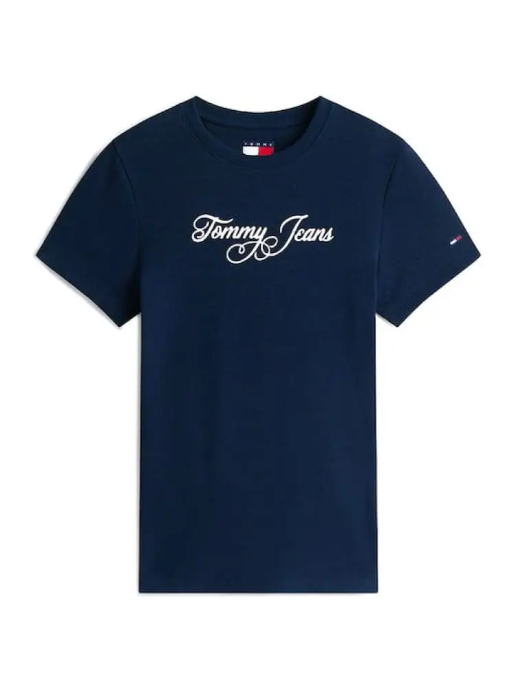 tshirt blu scuro donna logo sul davanti