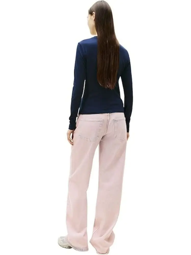 tshirt blu scuro donna logo sul davanti miniatura 2