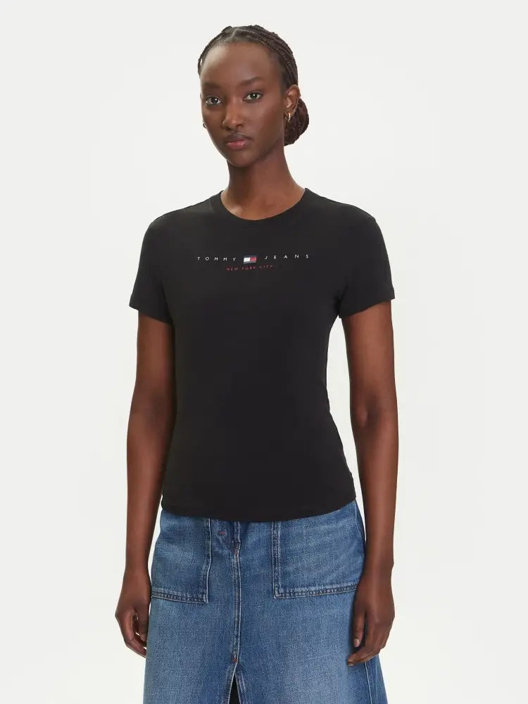 tshirt nera donna in cotone logo lettering sul davanti