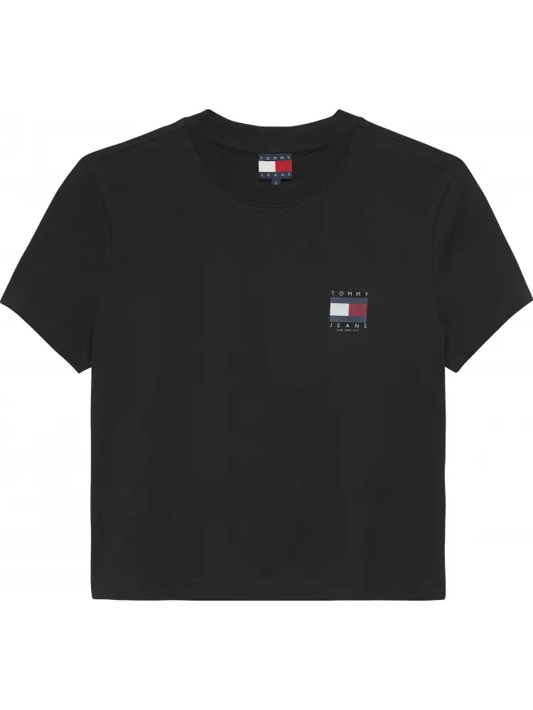 tshirt nera donna in cotone maxi logo sul retro